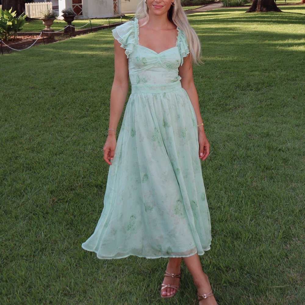 Lulu's Mint Green Ruffle Dress